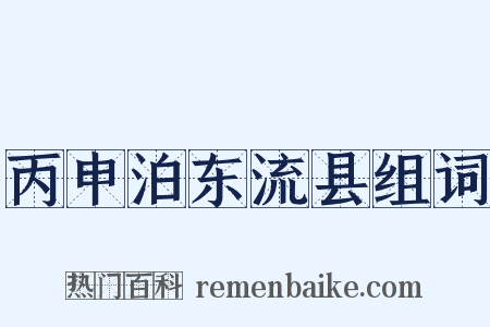 丙申泊东流县组词是什么意思的图片